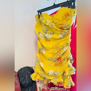 Lovers & Friends XXS Floral Yellow Dress